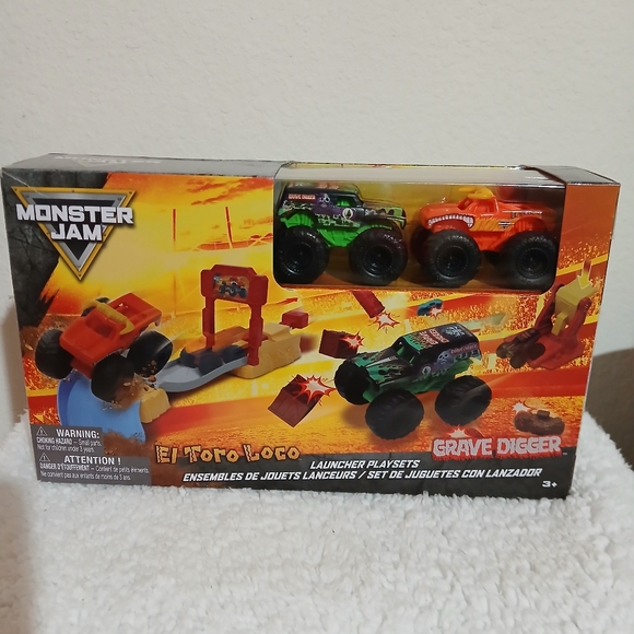 Monster Jam Other - Monster Jam Launcher Playset with El Toro Loco & Grave Digger Trucks New in Box
